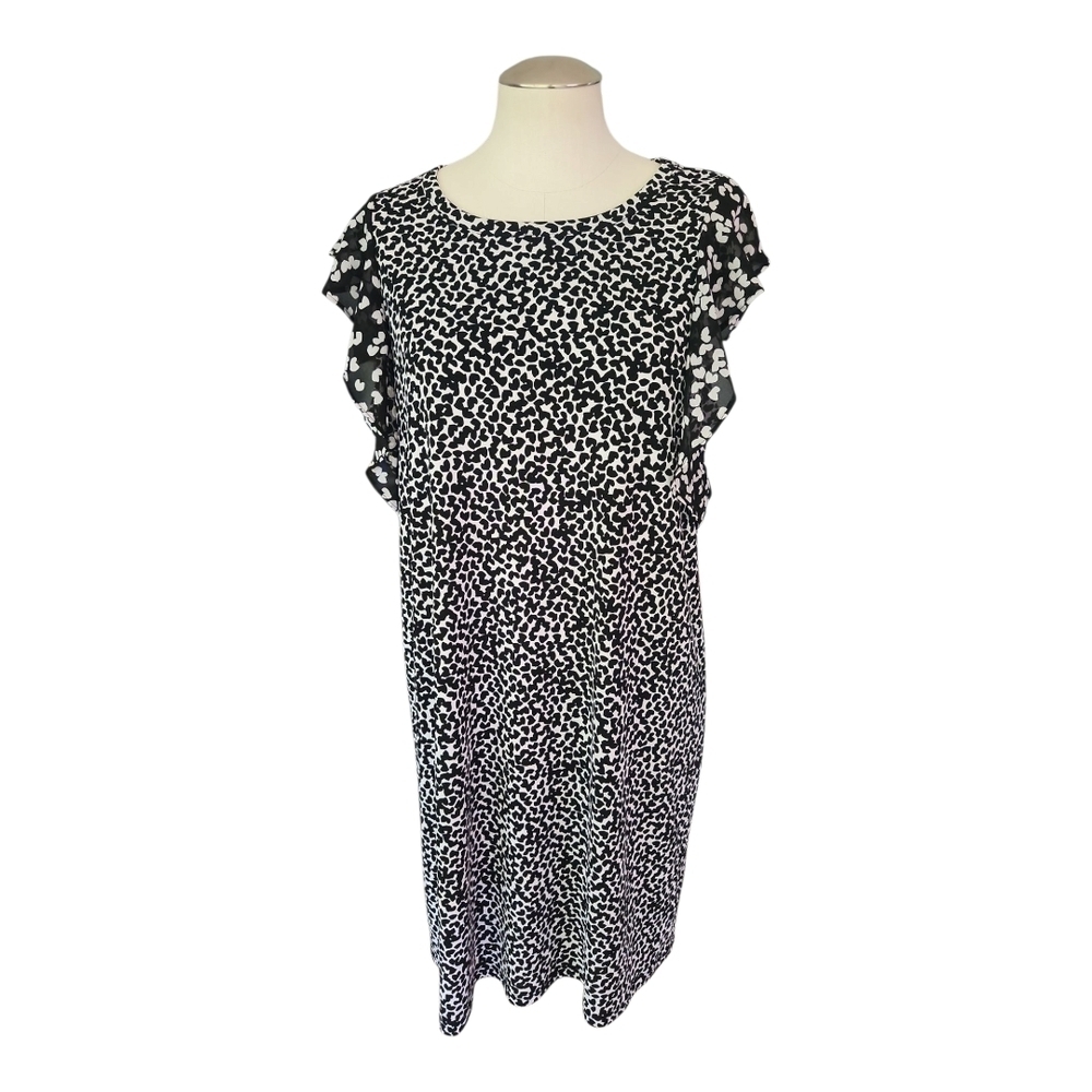 Michael Kors Black White Sheath Dress Sleeveless Work Office L - Picture 2 of 11